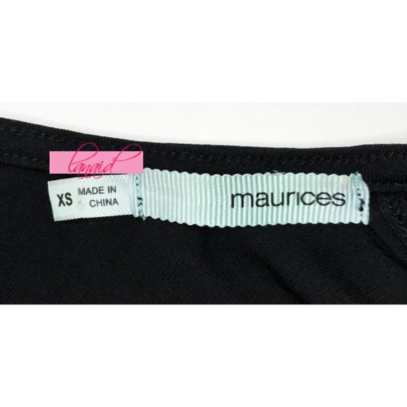 NEW Maurices Open Back V-Neck Backless Crisscross Lace-Up Geometric Tunic Blouse - Picture 4 of 6